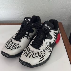 adidas Y-3 Women's Zebra Print Athletic Shoes - White, Black, Red